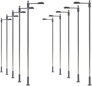 LQS10W 10pcs Model Railway Train Lamp Post Street Bright White Lights HO OO Scale LEDs New