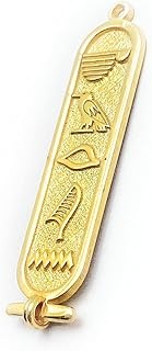 Egyptian Nameplate Necklace, Egyptian Pendant, Fancy Cartouche Necklace (M, 925k Sterling Silver)