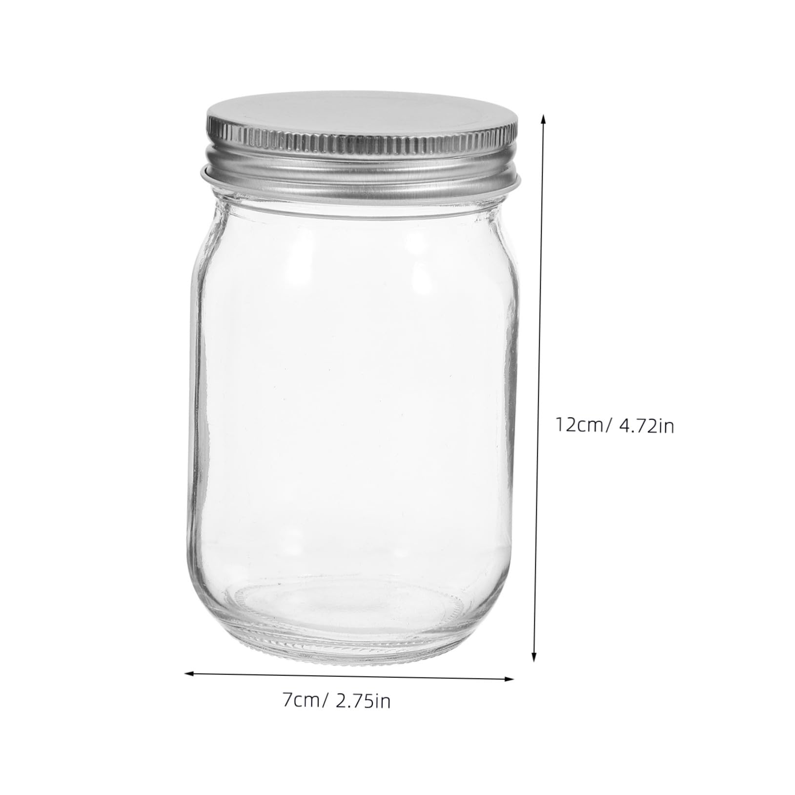 ULTECHNOVO Mason Jar Trasparente 380ml in Vetro, Bocca Larga, 4 Pezzi