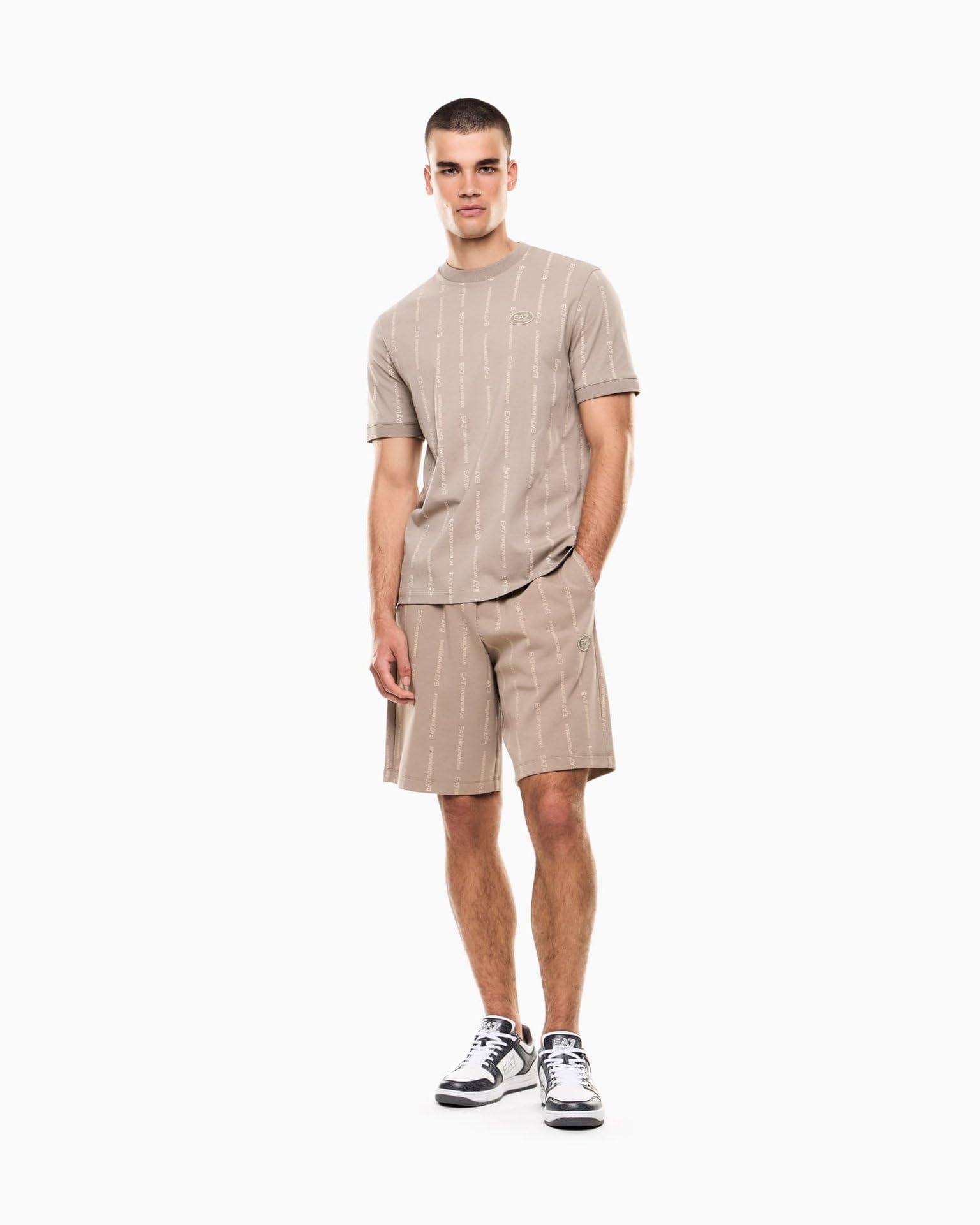 EA7 Emporio Armani męska koszulka z okrągłym dekoltem z okrągłym dekoltem z bawełny 7M001391AF12874 8033919927238 - XXS