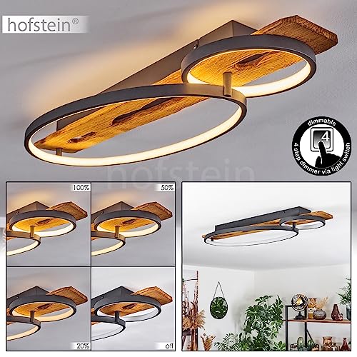 Plafonnier LED Nevogilde dimmable anthracite et bois 30W 3600lm - 2