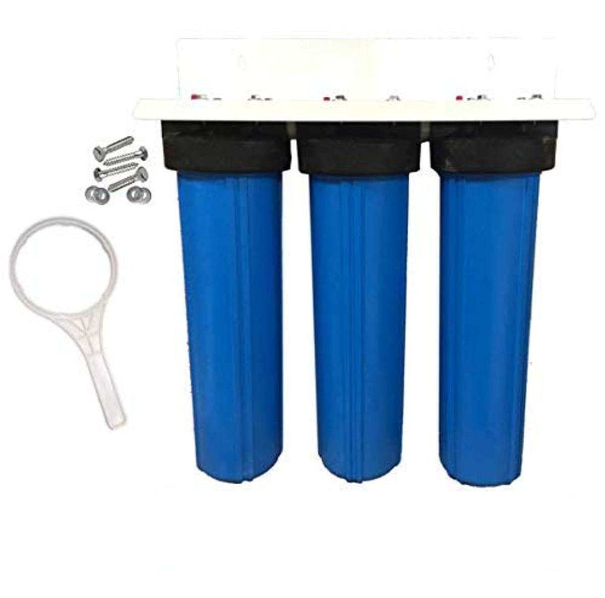 20-inch 3 Stage PENTEK Big Blue Whole House Filter for Iron, Heavy Metals, Low pH and Acidic Water