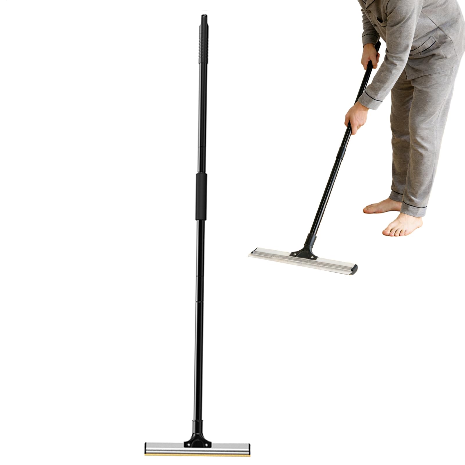 Râteau à poils d'animaux pour tapis avec grattoir efficace et manche long ergonomique