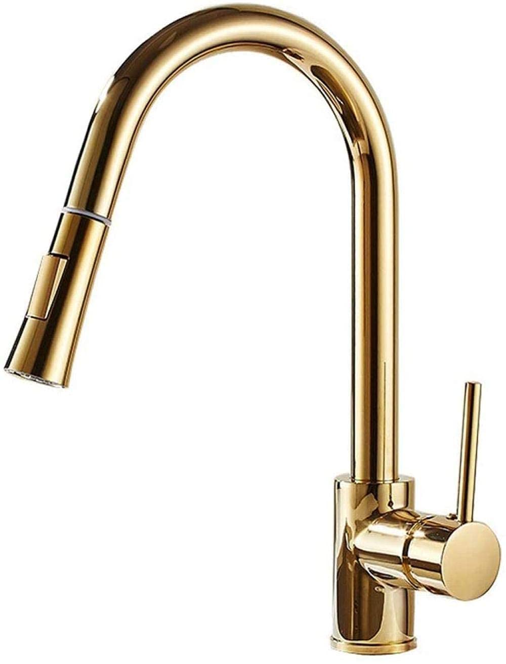 Rubinetti, Rubinetto Rubinetto Rubinetto Rubinetto della Cucina con irrigatore a Scomparsa Rubinetto del lavello della Cucina Estraibile Nichel Spazzolato Rubinetto Placcato in Oro Comfortable