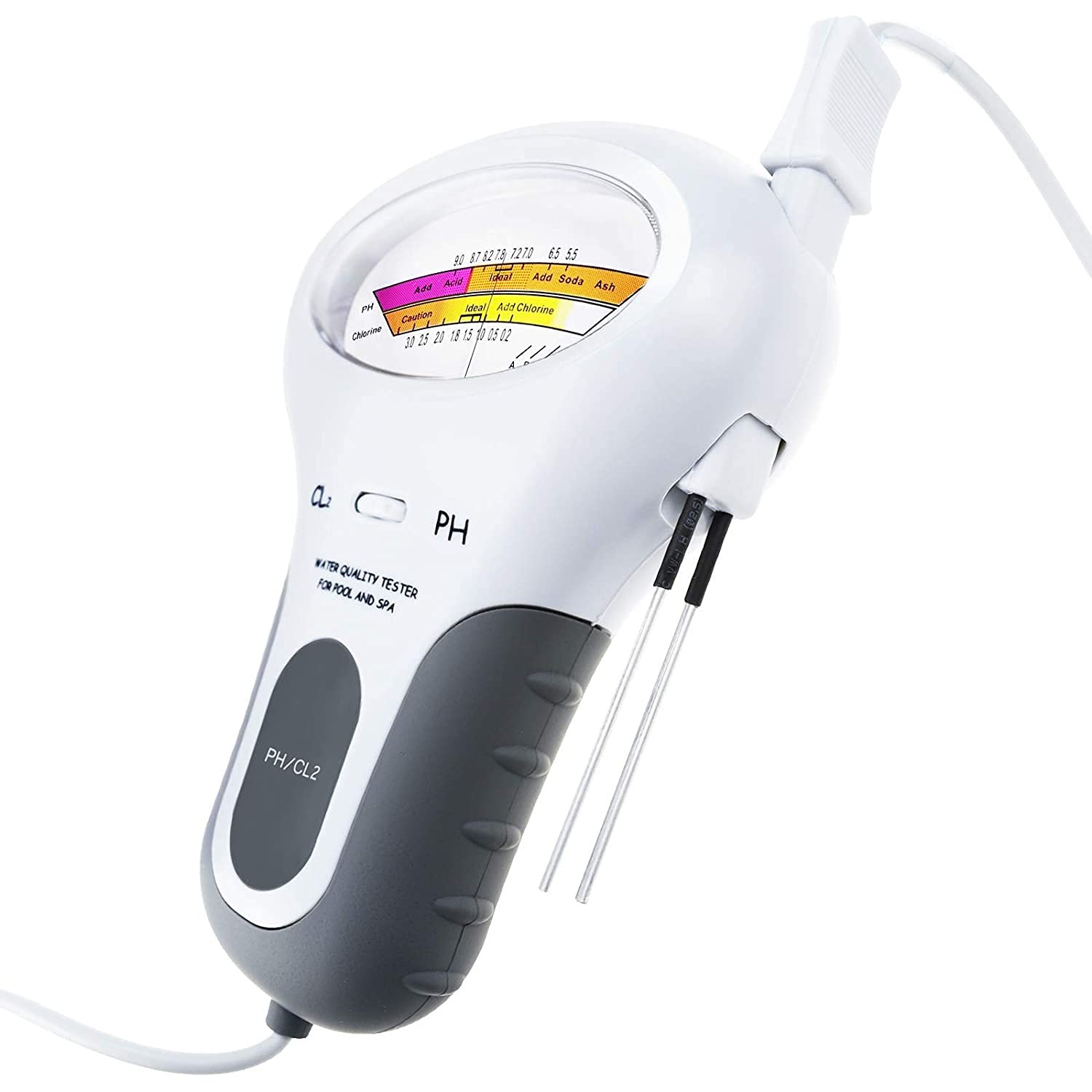 Xcc 2-In-1 Chlorine & Ph Meter Swimming Pool Tester, Cl2 Level Meter Test Spa Water Quality Analysis Monitoring Monitor Analyzer