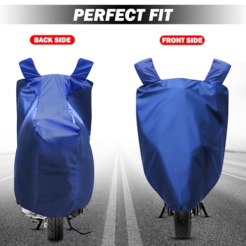 Image of SMARTT Bike Cover for Rain with UV Protection & Dustproof, Universal Fit, Water Resistant & All Weather Protection with Two Wheeler Cover|Keeps Bike Cool|Perfect Bike Body Cover|Easy to Fit- Blue