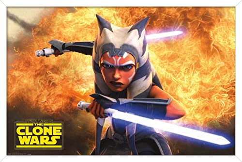 Poster Clone Wars Ahsoka Tano encadré idée cadeau idéale pour fan de Star Wars