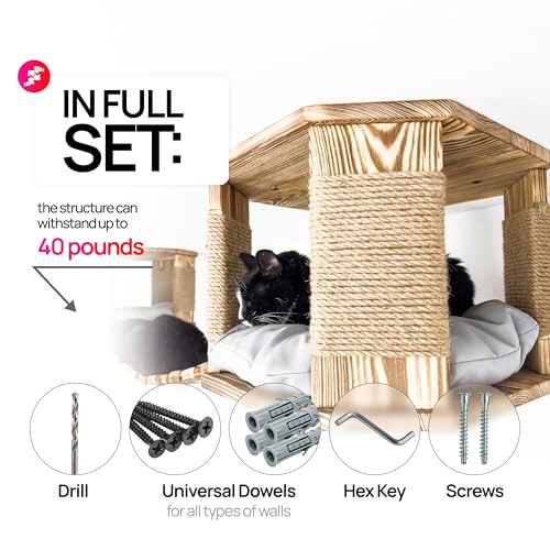Set de 3 Piezas para Escalar en Pared para Gatos miniatura 5