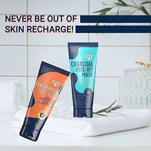 Beardhood Tan Removal Scrub & Charcoal Peel Off Mask Combo