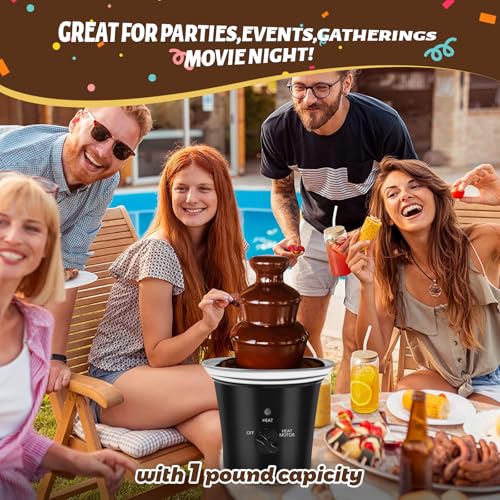 MINI Chocolate Fountain Machine Small Electric Chocolate Fondue Fountain Machine for Party for Candy Butter Cheese (Black) - Image 3