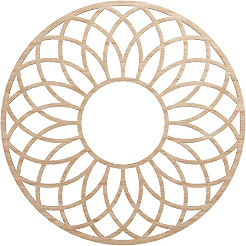 Image of Ekena Millwork 30 inchOD x 10 1 /4 inchID x 3 /8 inchT Cannes Wood Fretwork Pierced Ceiling Medallion, Alder