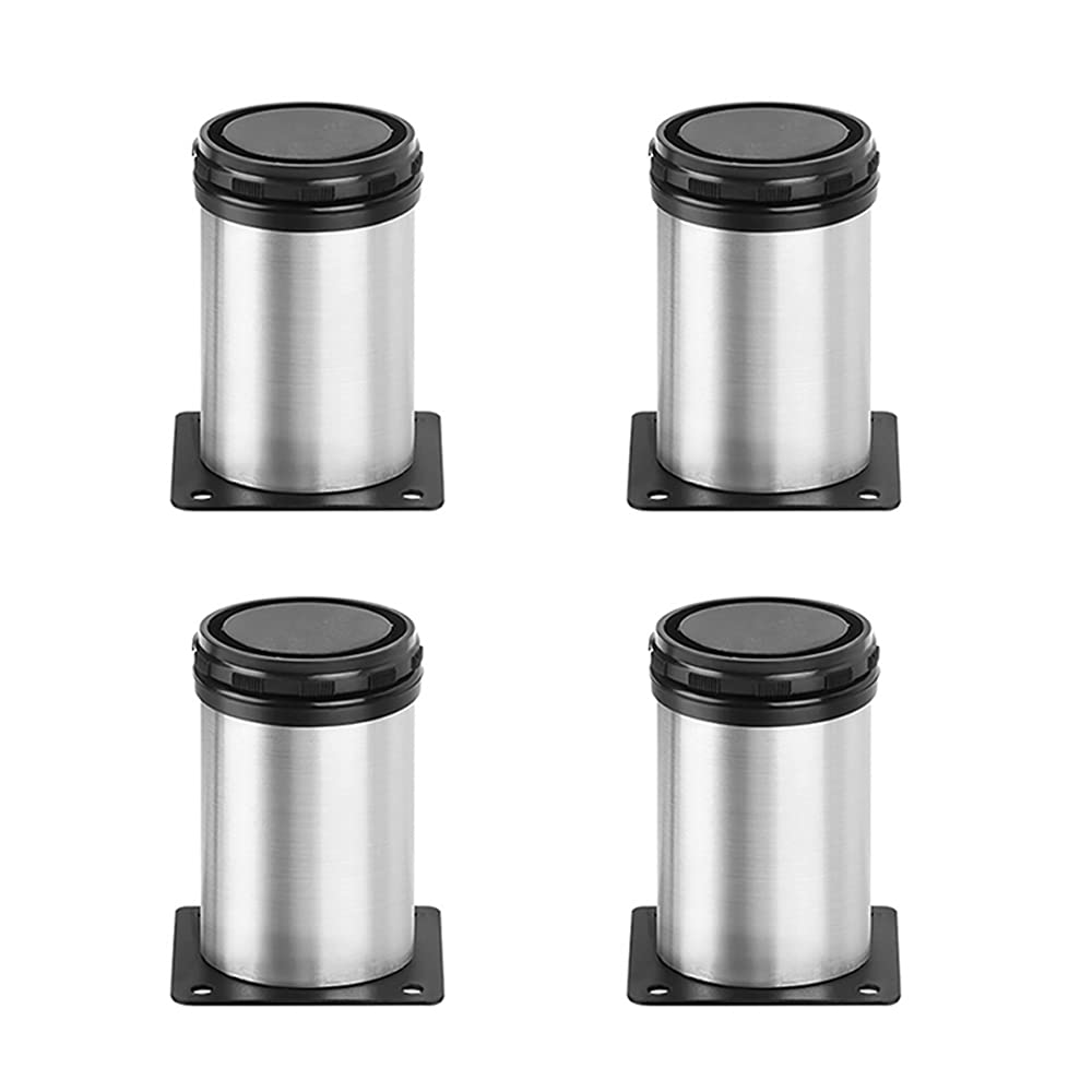 Owfeel Stainless Steel Furniture Legs Adjustable Metal Desk Feet Office Table for Home DIY Projects TV Stand Bench Dining Board Desk Sofa Couch Chair Cabinet Pack of 4 (8cm)