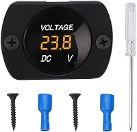 YIXISI Vízálló Autós Voltmérő LED Kijelzővel, DC 12V 24V Feszültségmérő Kerek Csipeszekkel, Mini Digitális Teszter Hajó Motor Teherautó Quad 1