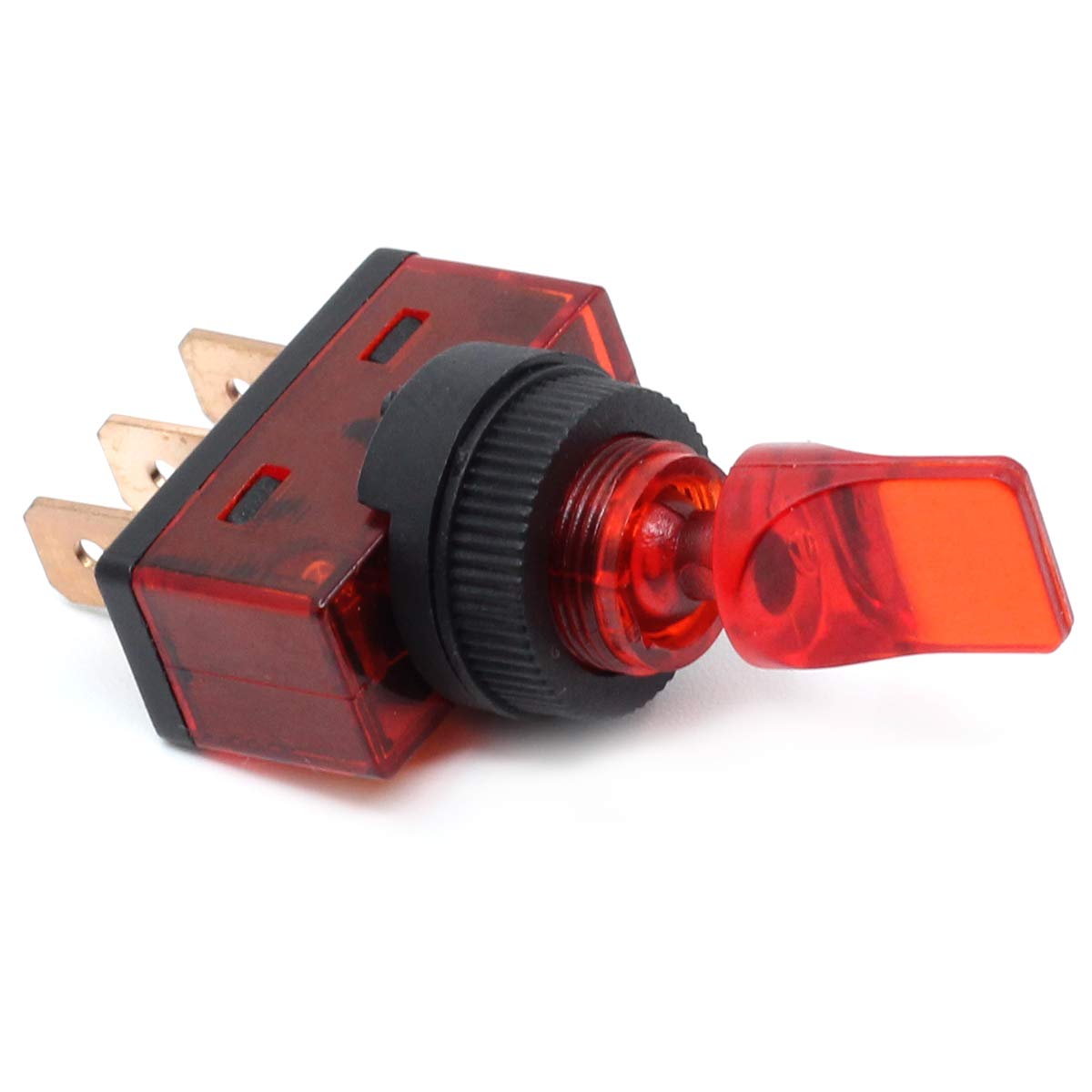 Lot de 5 interrupteurs à bascule 2 positions On/Off 3P SPST pour voiture, bateau, voiture, moto, 12 V CC 20 A Rouge 12 V 20 A