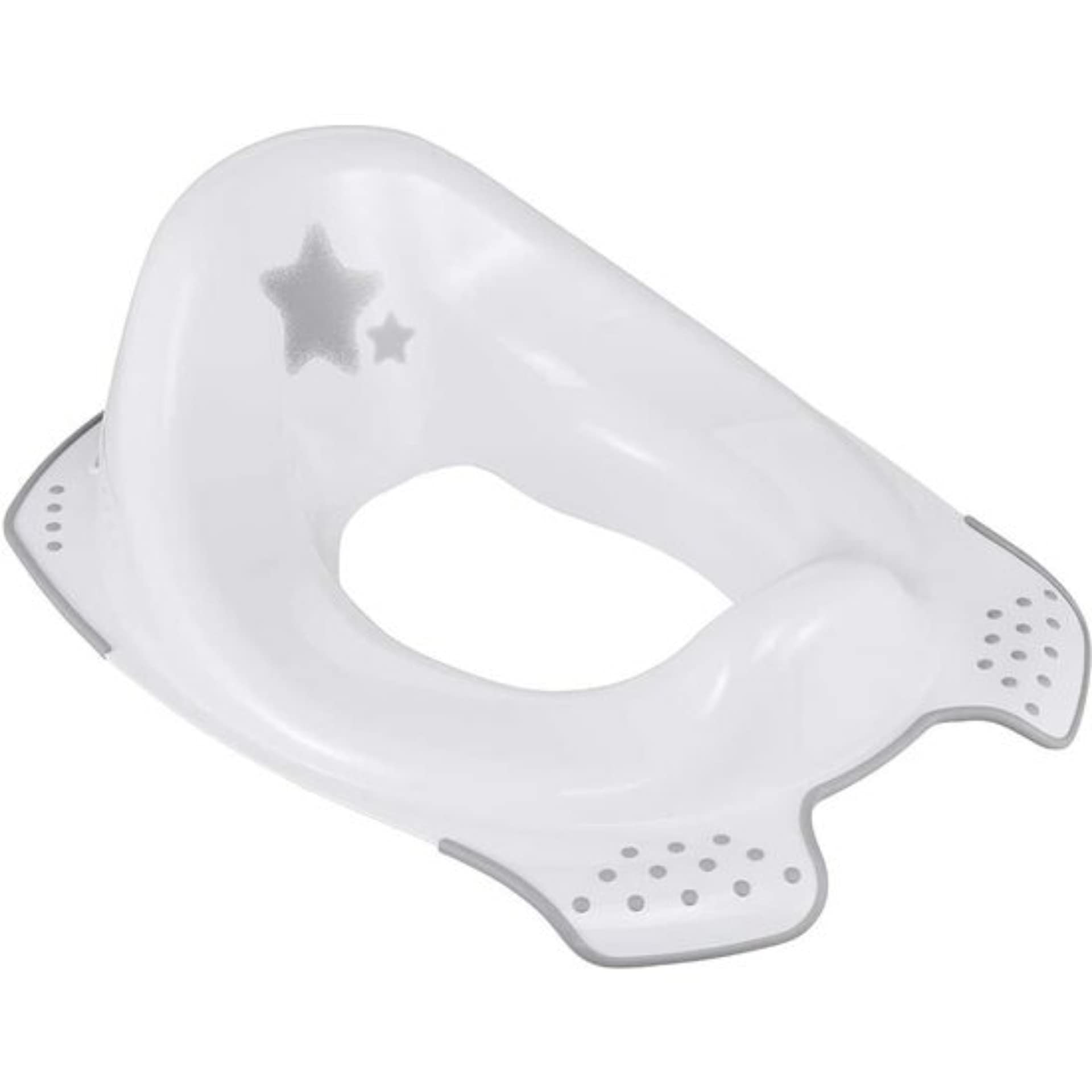 BricoLoco. Reductor original inodoro WC infantil, para niños y bebes de 18 a 4 años. En color blanco y con el dibujo de una estrella. ES ANTIDESLIZANTE. (2 uds)
