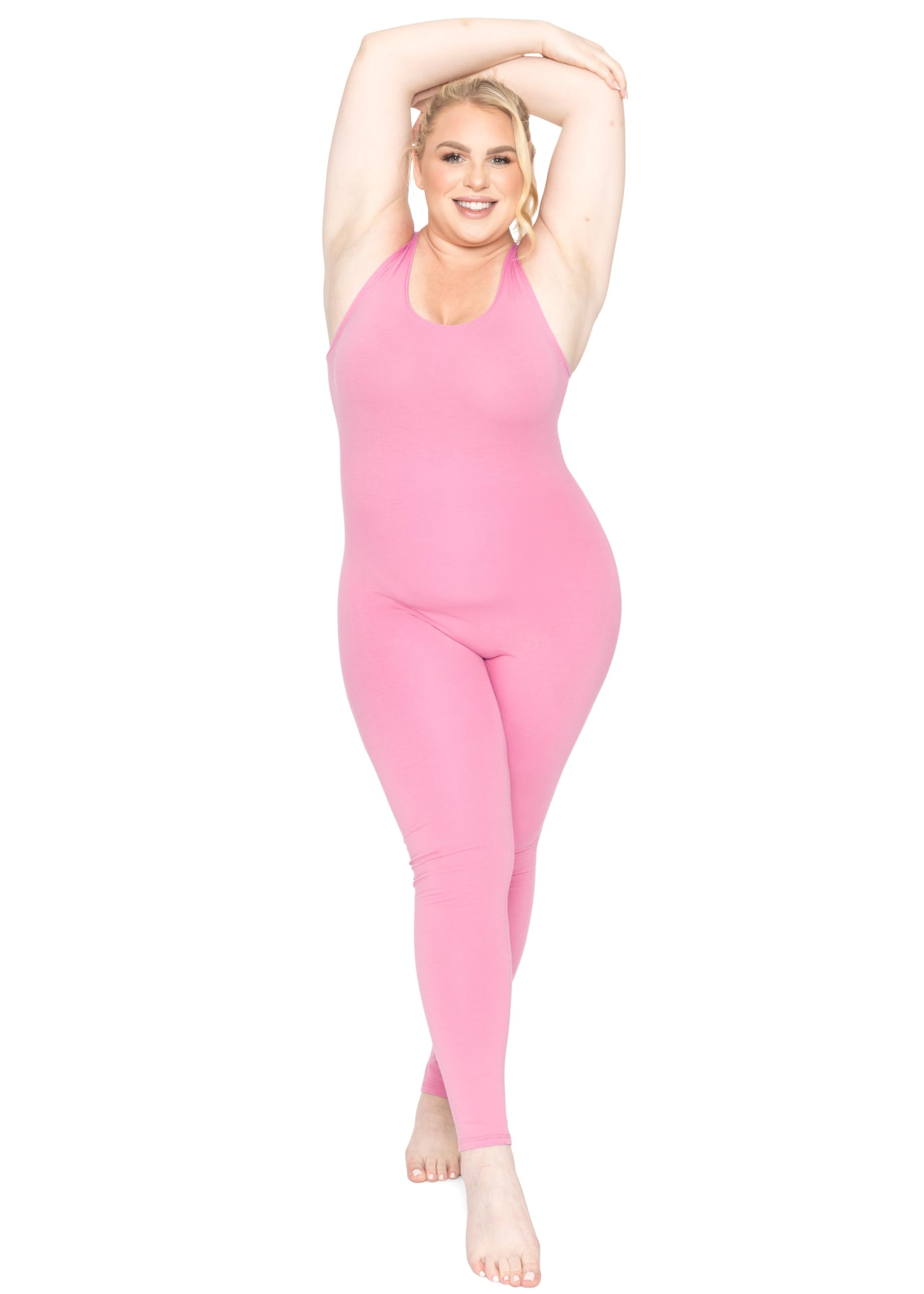 STRETCH IS COMFORT Womens Plus Size Tank Unitard Athletic Rompers For Women