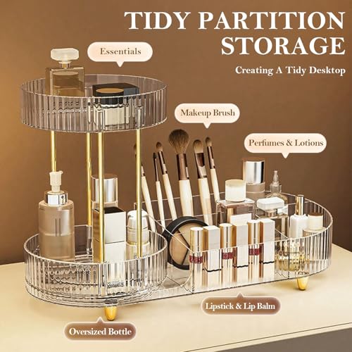 Organiseur de maquillage rotatif 360° Kottwca pour rangement de cosmétiques