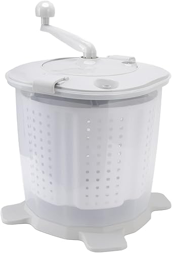 Lavadora manual portátil con manivela para espacios pequeños, solución compacta de lavandería no eléctrica para dormitorio, apartamento, camping,