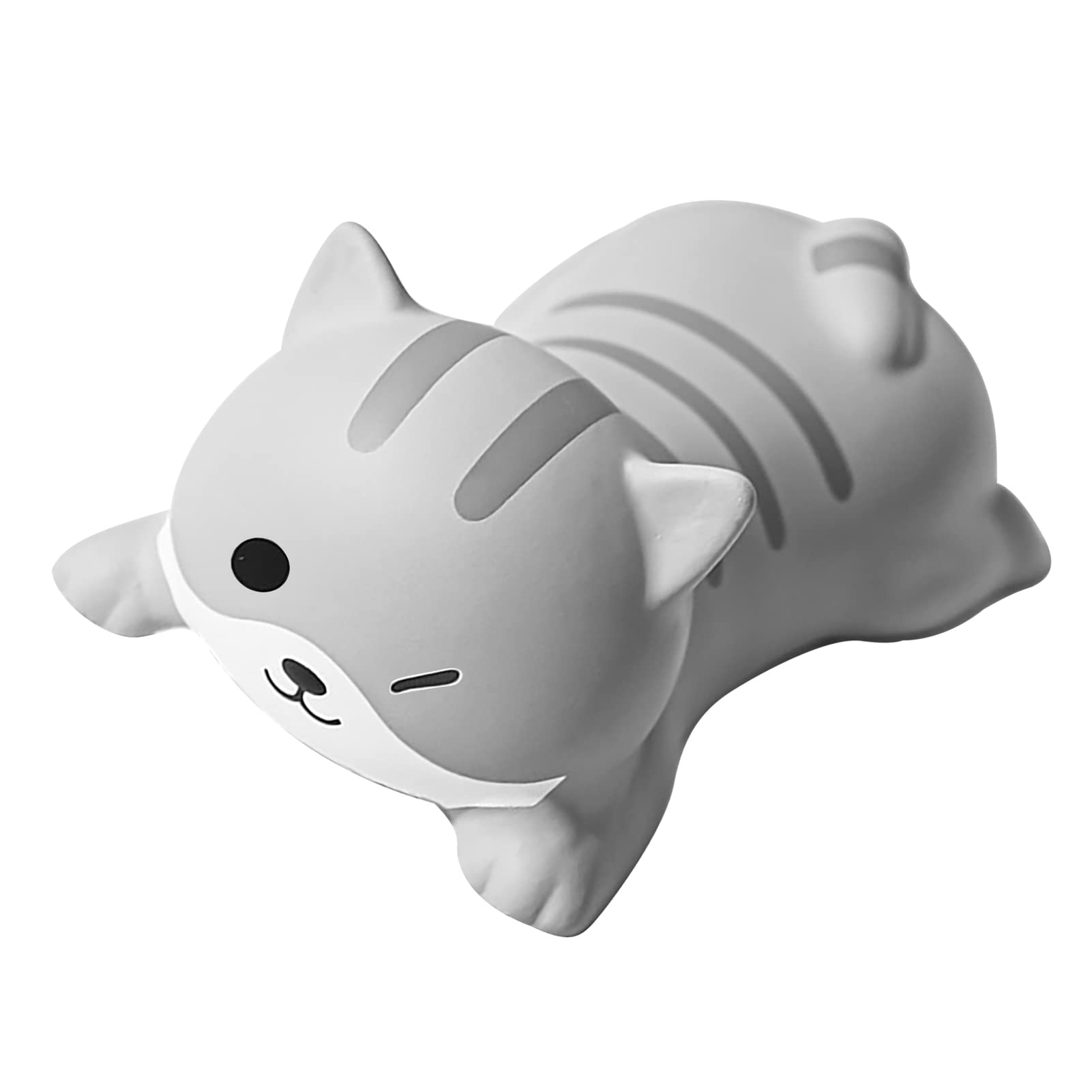 Keyboard Wrist Pad Cartoon Animal Style Soft Comfortable Relief for Home Game Office PU Material Grey Cat