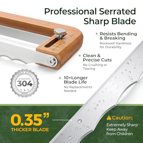 keechee Bread Pilot Adjustable Bread Knife – Upgraded Bread Slicer for Homemade & Sourdough Loaves, Serrated Stainless Blade with Precision Thickness Guide, Gift for Artisan Bakers #4