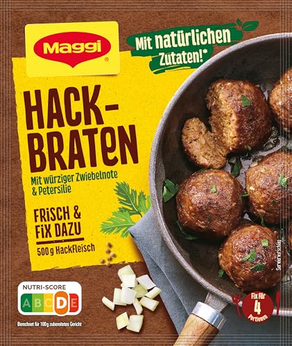 MAGGI Fix für Hackbraten, Würzmischung, mit natürlichen Zutaten*, für 4 Portionen (1 x 70g Packung)