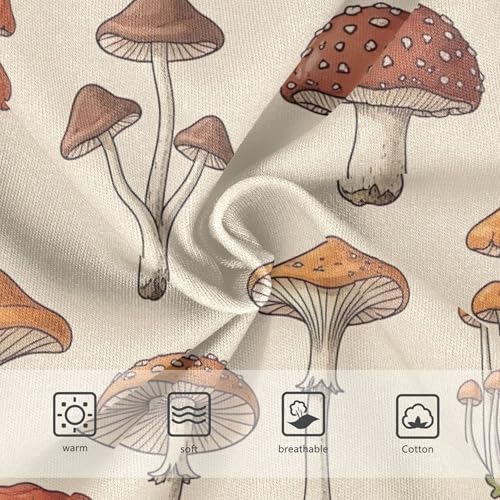 Cartoon Cute Mushrooms Beige Cute Panties Girl Toddler Underwear Floral Cotton Florals Briefs Girls Undies 2t3