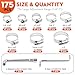 175-Piece 304 Stainless Steel Worm Gear Hose Clamps Assortment Kit,1/4-2 Inch(6-51mm) for Plumbing,Automotive,Fuel Line,Industrial,Tube,Applications