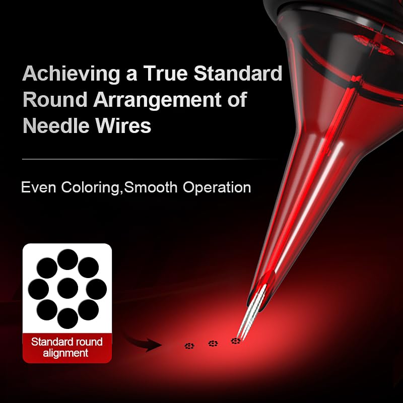 Tattoo Cartridge Needles 20Pcs Round Liner/Round Shader/Magum/Mix Bugpin Disposable Tattoo Needles Cartridge for Rotary Tattoo Machine Pen Gun (1003RL)