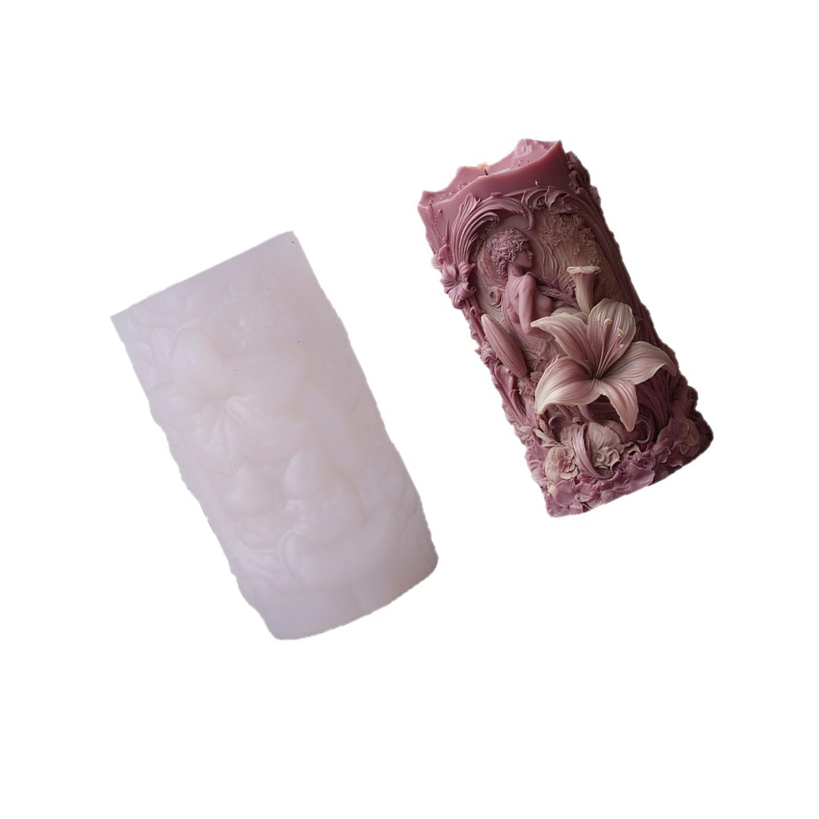 Buxuaaaa Female Cylindrical Silicone Mold Easter Silicone for Resin Casting Making Soap Chocolate Female Figure Mold