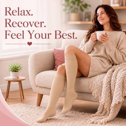 Image of Laite Hebe 4 Pairs-Compression Socks for Women&Men Circulation-Best Support for Nurses,Running,Athletic