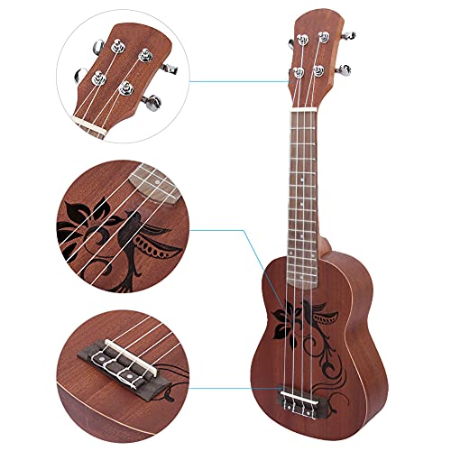 Ukulélé Sapele 21 pouces, Ukulélé Sapele 21 pouces 4 cordes Instrument de musique guitare hawaïenne(panel with flower… - Les Beatles, Paul McCartney, John Lennon, RIngo Starr, George Harrison Ukulélé Sapele 21 pouces, Ukulélé Sapele 21 pouces 4 cordes Instrument de musique guitare hawaïenne(panel with flower… – Image 3