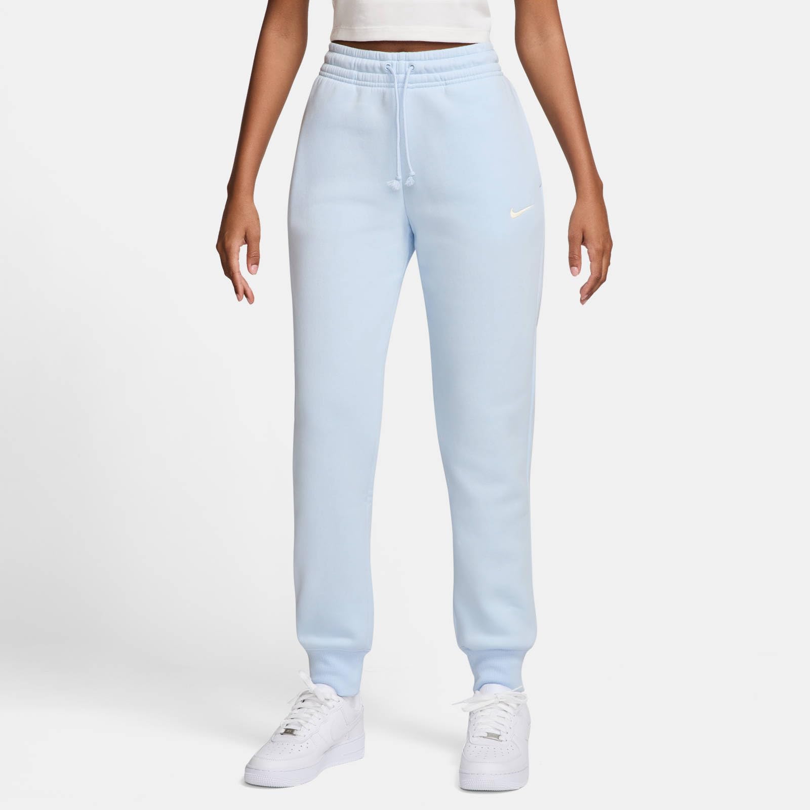 Nike Sportswear Phoenix Fleece Damen-Trainingshose Mit Mittelhohem Bund, Blue Tint/Sail, FZ7626-4... Ansicht 2