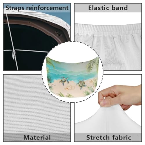 Image of Car Hood Cover Protector,Dust-Proof Wear-Resistant Breathable Print Polyester Hood Covers for Cars,Decoration Universal Car Accessories Sea Turtle