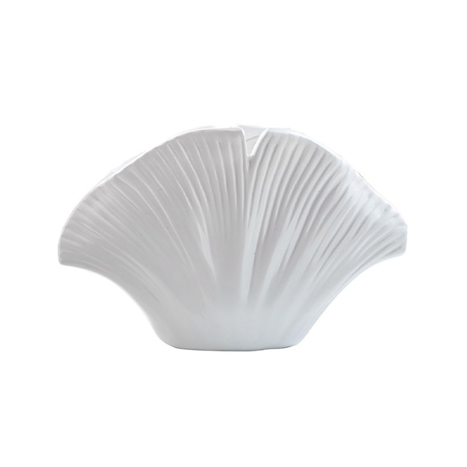 Unique Decorative Resin Shell Shape Vase Ideal for Home or Farmhouse Centerpieces Coastal Clam Shape Vase