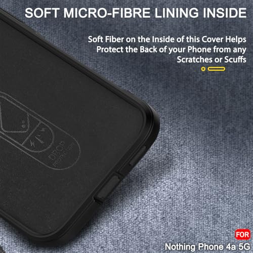 Image of TheGiftKart Liquid Silicon Back Cover Case for Nothing Phone 4a 5G | ShockProof Military Grade Protection | Micro-Fibre Cloth On Inner Side | Anti-Slip Grip Back Case for Nothing Phone 4a (TPU, Black)