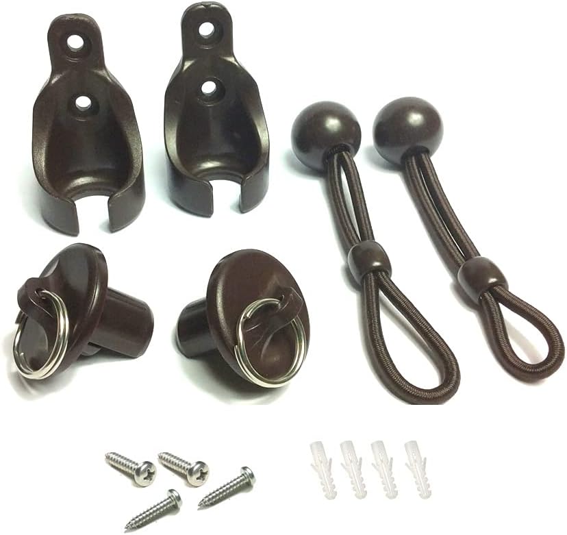 CACELY Replacement Shade Parts Bungee End Cap Kit Brown for