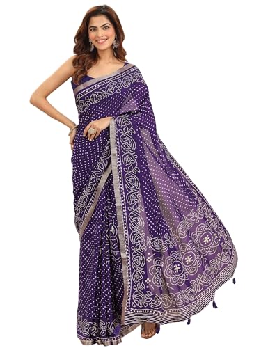 Image of Libas Printed Georgette Saree for Women With Unstitched Blouse Piece | Traditional Saree for Festive & Wedding