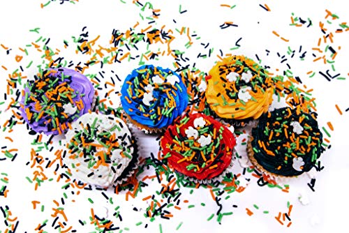 Ghost Bumps Sprinkle Mix - 1 Lb. Resealable Stand Up Candy Bag - Halloween Themed Sprinkles w/ White Ghosts - Green, Orange, & Purple Colors - Festive Toppings for Desserts and Snacks
