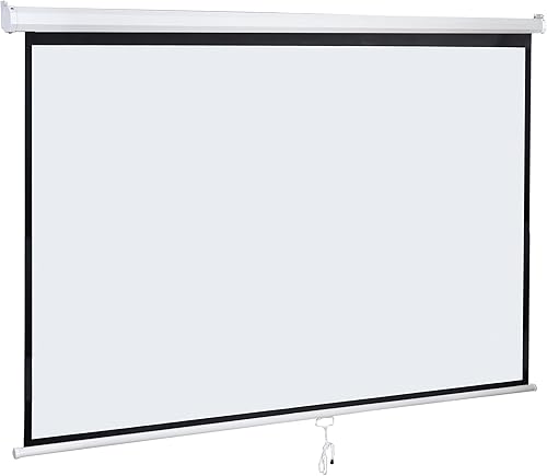 Miniatura 9 de Smartxchoices Pantalla de proyector manual HD de 80 pulgadas 169 con bloqueo automático, antiarrugas, cine en casa, oficina, montaje en pared,