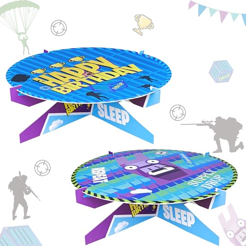 Haxpacal Llama Video Game Cupcake Stand Dessert Stand Battle Royale Video Game Birthday Party Supplies Decoration Cake Stand 2pcs