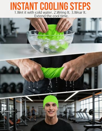 Image of Sweat Wicking Skull Caps Cooling Helmet Liner Hat Running Beanie Cycling Skullcap Sleeping Cap for Men Women