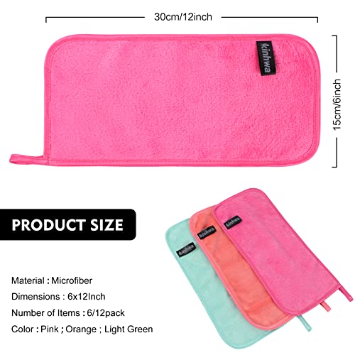 KinHwa Microfiber Makeup Remover Cloths Flannel Face Cloth Reusable Face Towel Soft Facial Wash Cloth for Skin Care 15x30 cm 6 Pack - Image 2
