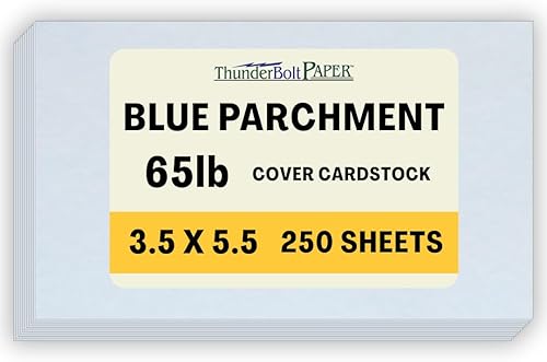 Miniatura 20 de 50 papel de pergamino azul de 65 libras de peso de cubierta – 3 x 5 pulgadas (3 x 5 pulgadas) foto| Tarjeta|Tamaño del marco- Hojas de cartulina