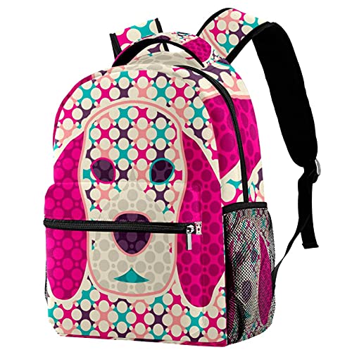 Sac à dos de voyage motif chien coloré pour fille et garçon