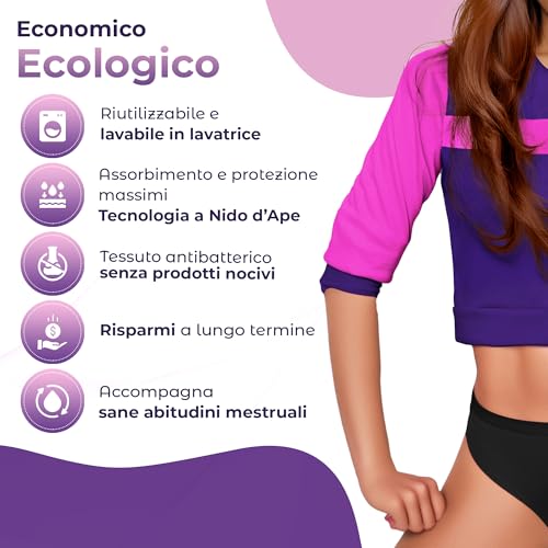 Moopra Mutande Mestruali Per Ragazza In Fibra Di Bambù | Assorbimento A Nido D'ape, Traspiranti, Antibatteriche | Ecologiche E Riutilizzabili | Ragazze E Adolescenti | Incontinenza Leggera (Set Di 3) - 5