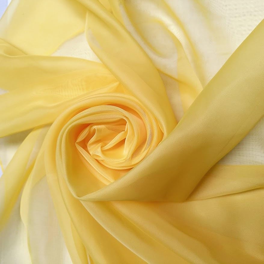 Megachest Wedding Drape Voile Fabric 58 Inches Wide DIY Material (Empire Yellow, 5 Meters Long)