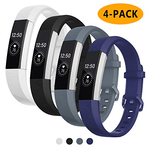 Welltin Bands Compatible with Fitbit Alta/Alta HR for Women and Men(4 Pack), Classic