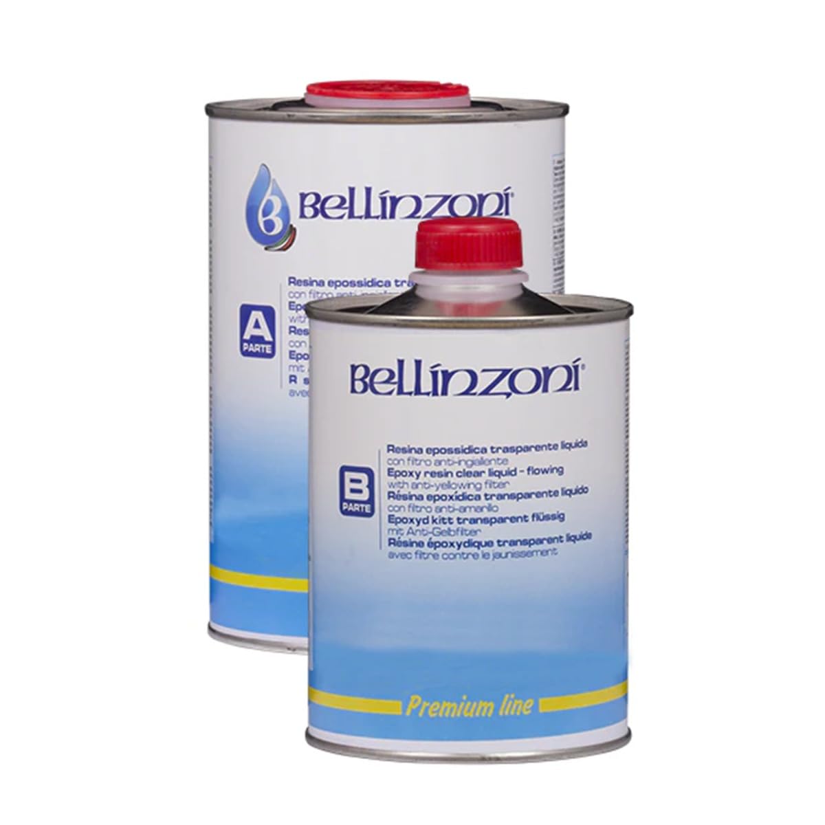 Bellinzoni Epox Premium Resina epoxi transparente líquida bicomponente, formato 1,5 kg