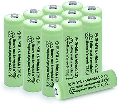 QBLPOWER AA Solar Light Batteries NIMH 600mAh 1.2V Double A Rechargeable for Garden Lawn Landscaping Solar Lights Remotes Mice(12Pcs)