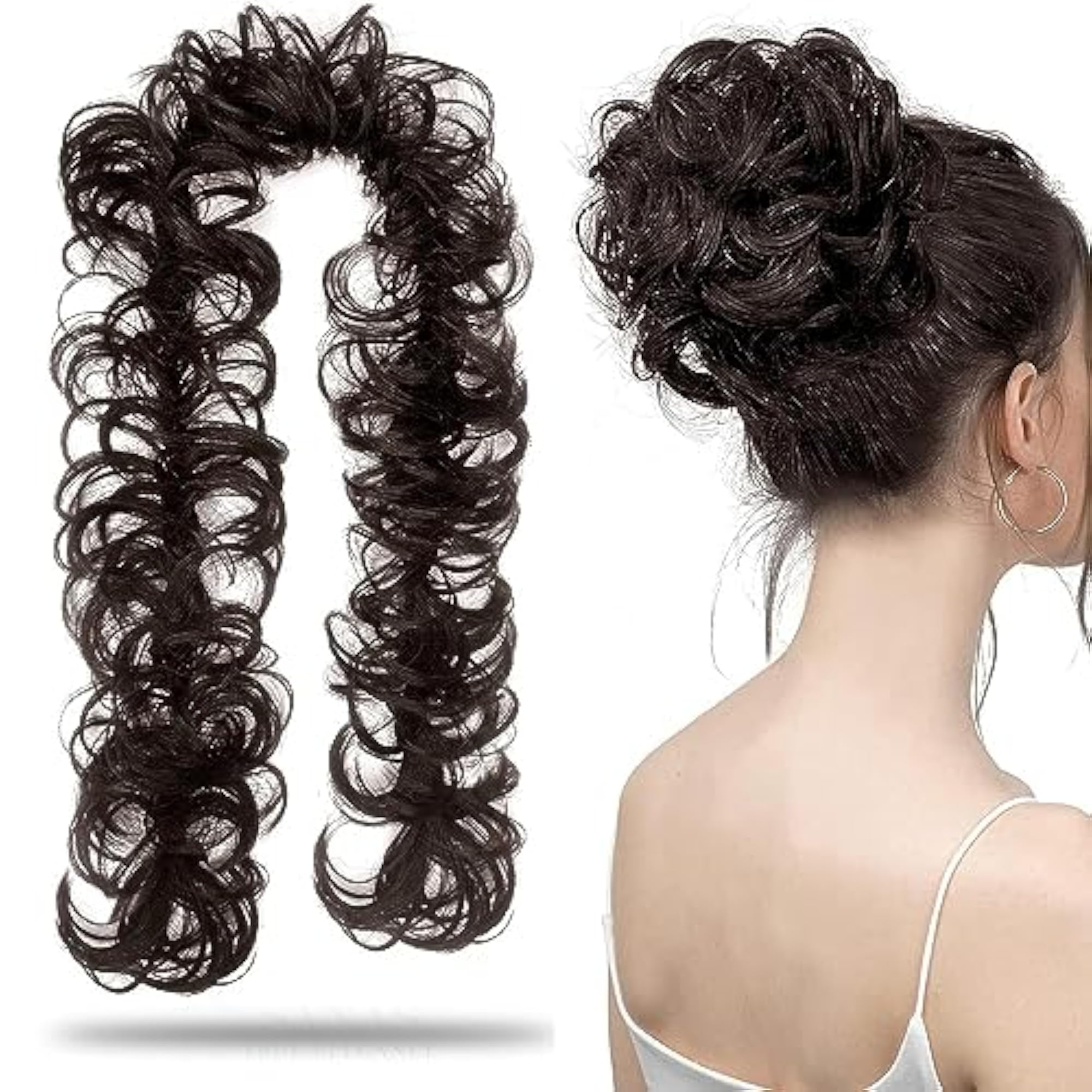 Frill Hair Extensions for Volume, Wavy Messy Bun Maker